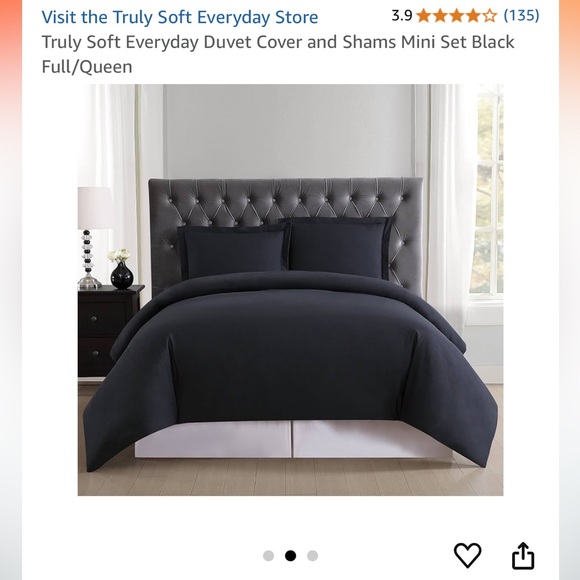 Black Full/Queen 100% polyester duvet cover. No shams. - Picture 1 of 2